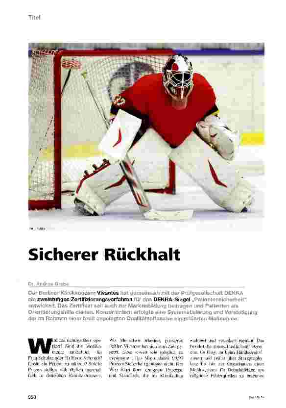 Vorschauseite 1: Sicherer Rückhalt