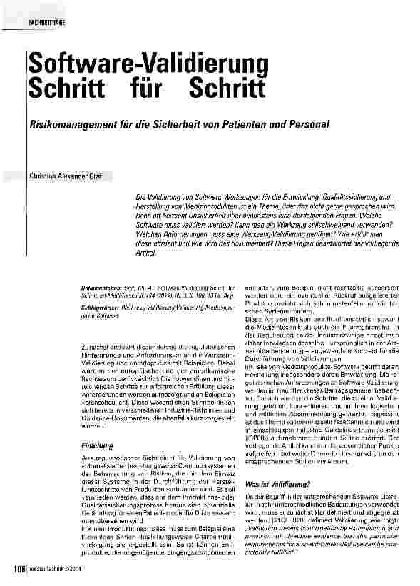 Vorschauseite 1: Software-Validierung Schritt für Schritt