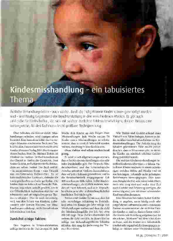 Vorschauseite 1: Kindesmißhandlungein tabuiisiertes Thema