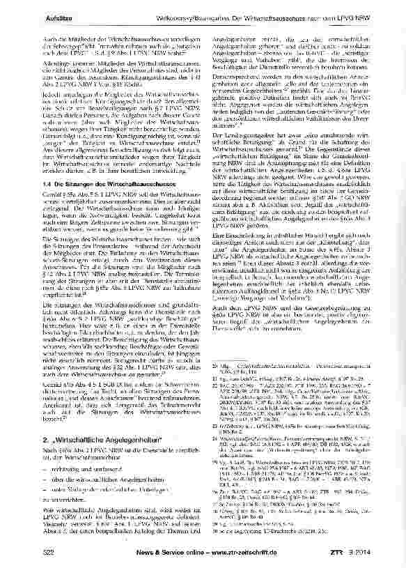 Vorschauseite 3: Der Wirtschaftsausschuss nach dem LPVG NRW