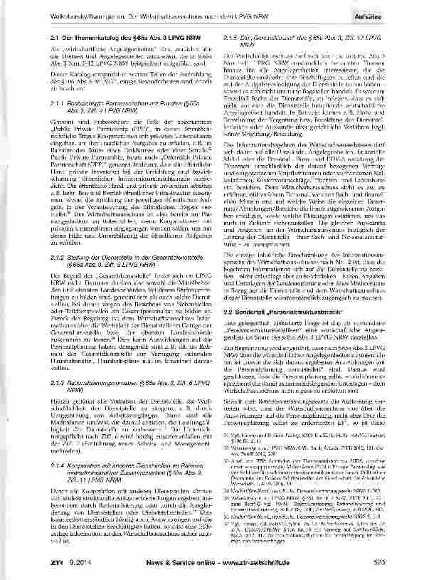 Vorschauseite 4: Der Wirtschaftsausschuss nach dem LPVG NRW