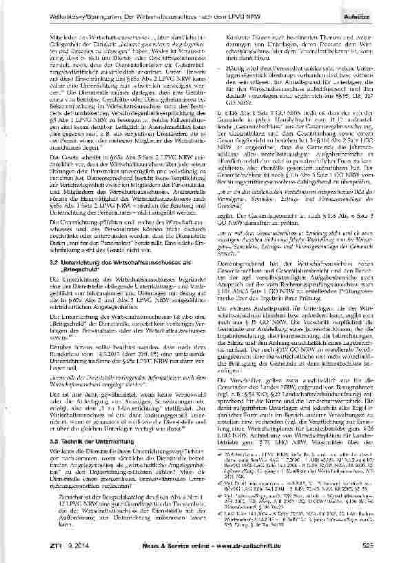 Vorschauseite 6: Der Wirtschaftsausschuss nach dem LPVG NRW