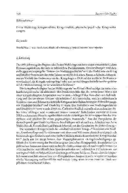Vorschauseite 2: »ein bißchen verkrüppelt, aber doch der Alte geblieben« Kriegsinvalide im Ersten Weltkrieg