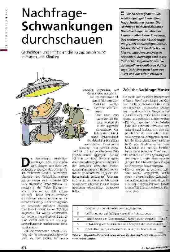 Vorschauseite 1: Nachfrage-Schwankungen durchschauenGrundlagen und Prinzipien der Kapazitätsplanung in Praxen und Kliniken