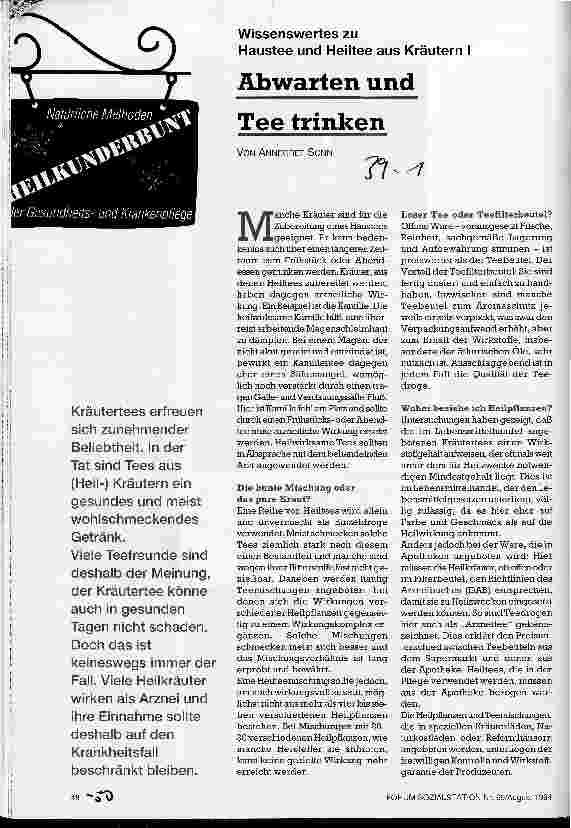 Vorschauseite 1: Abwarten und Tee trinken Heilkunderbunt