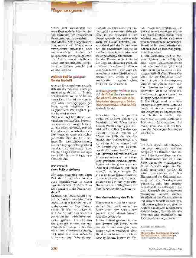 Vorschauseite 2: Die Integrierte Versorgung und die Rolle der Pflegeam Beispiel eines Psychiatrischen Fachkrankenhauses