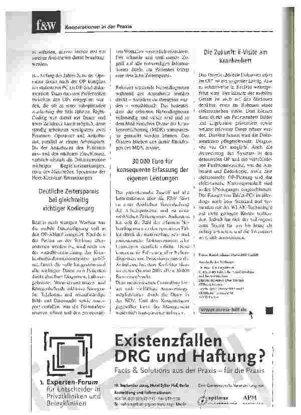 Vorschauseite 3: Kooperationen in der PraxisErlöse durch konsequente und richtige Kodierung optimieren