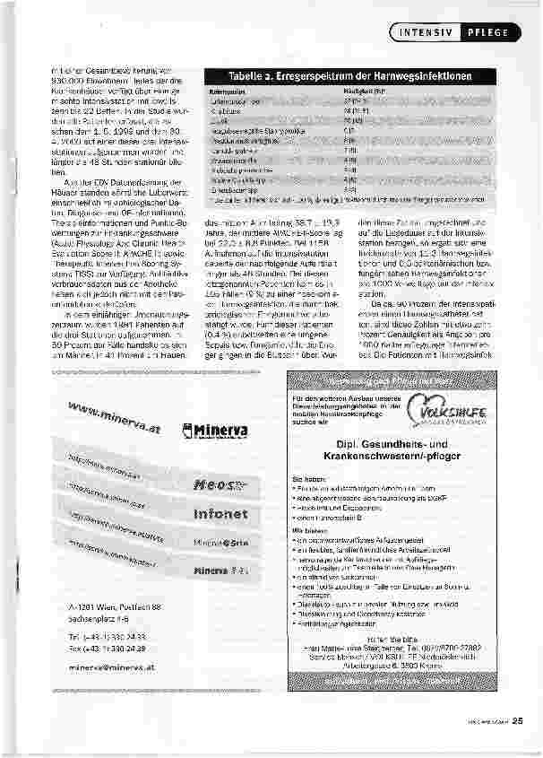 Vorschauseite 2: Nosokomiale HarnwegsinfektionenHÄUFIGKEIT, RISIKOFAKTOREN UND ERREGERSPEKTRUM BEI INTENSIVPATIENTEN