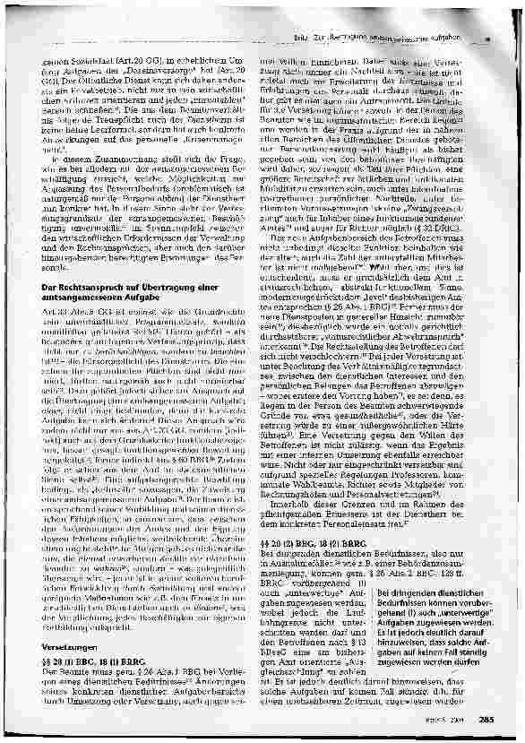 Vorschauseite 2: Zur Übertragung amtsangemessener Aufgaben