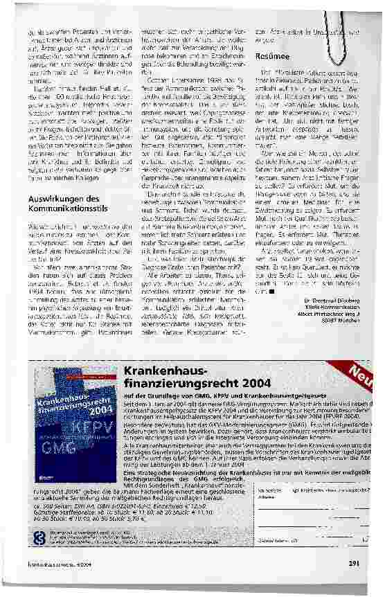 Vorschauseite 4: Verstehen Patienten ihre Ärzte?Kommunikation im medizinischen Alltag