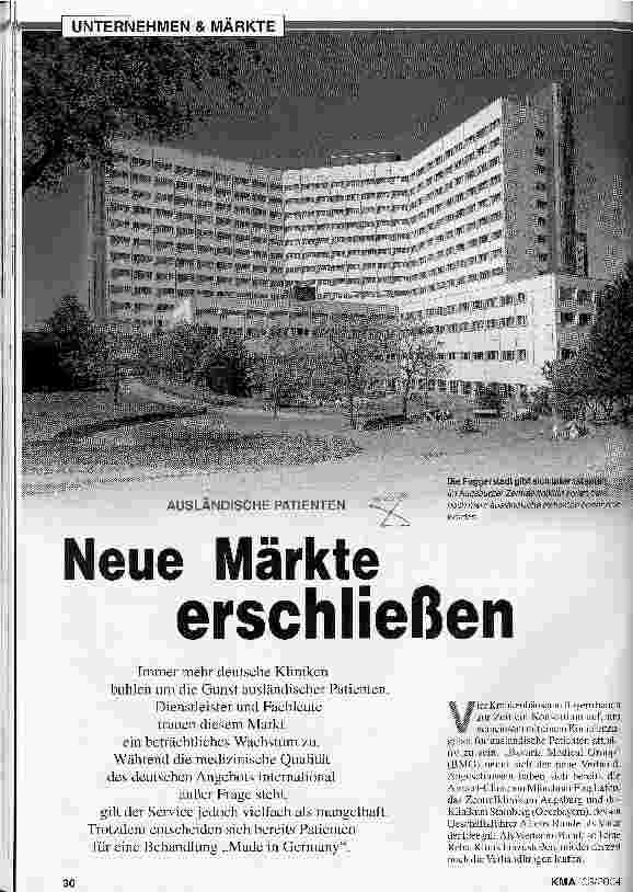 Vorschauseite 1: Ausländische Patienten: Neue Märkte erschließen