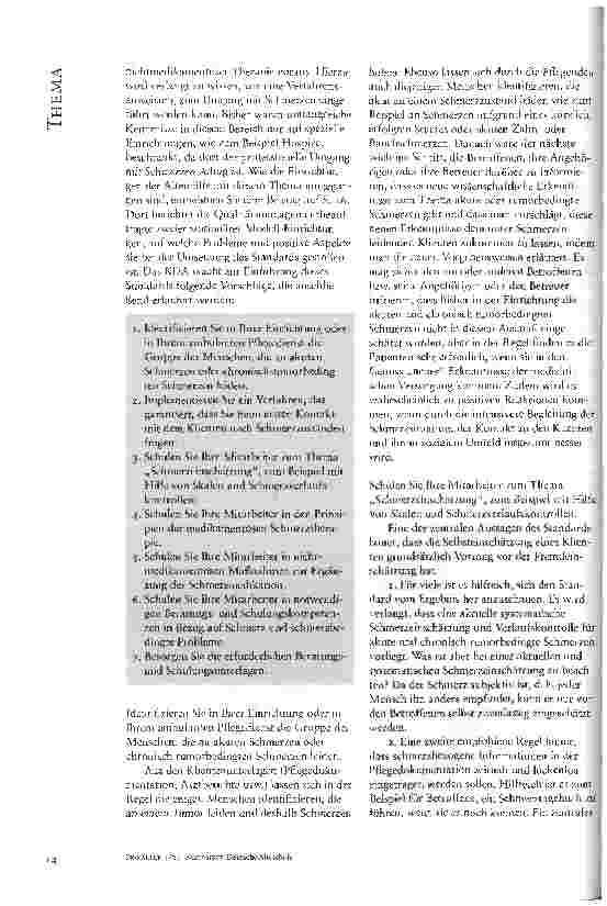 Vorschauseite 2: DER EXPERTENSTANDARD SCHMERZMANAGEMENT