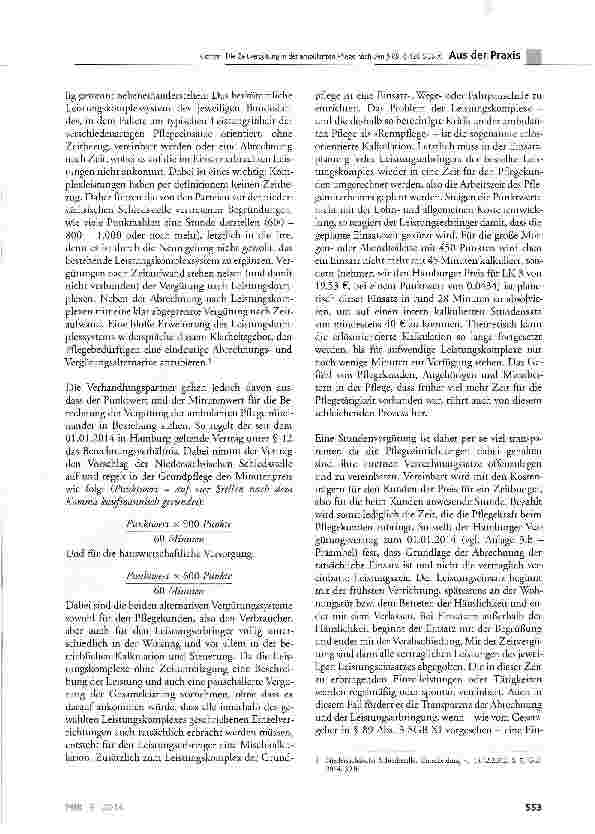 Vorschauseite 3: Die Zeitvergütung in der ambulanten Pflege nach den § 89, § 120 SGB XI