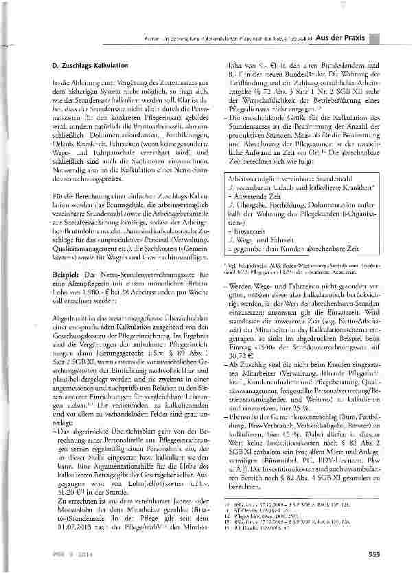 Vorschauseite 5: Die Zeitvergütung in der ambulanten Pflege nach den § 89, § 120 SGB XI