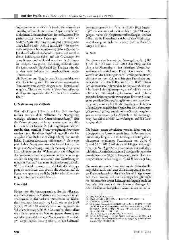 Vorschauseite 6: Die Zeitvergütung in der ambulanten Pflege nach den § 89, § 120 SGB XI