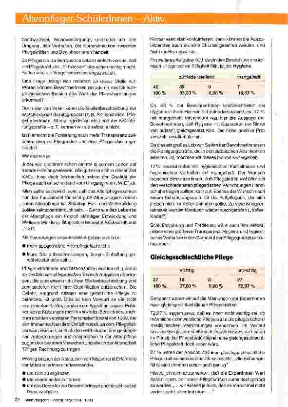 Vorschauseite 6: ExpertinnengesprächePräsentation am 12. Januar 1994 im Festsaal des städtischen Altenheims Rheindahlen