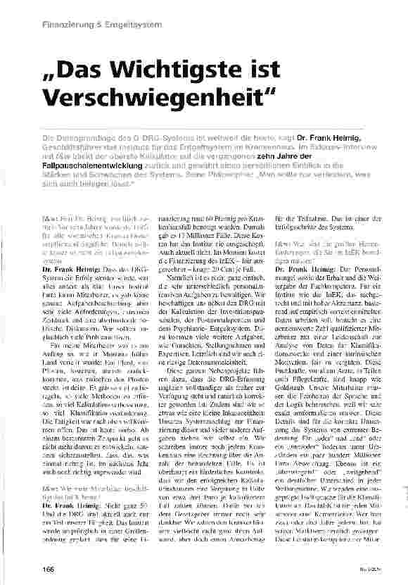 Vorschauseite 1: Das Wichtigste ist Verschwiegenheit