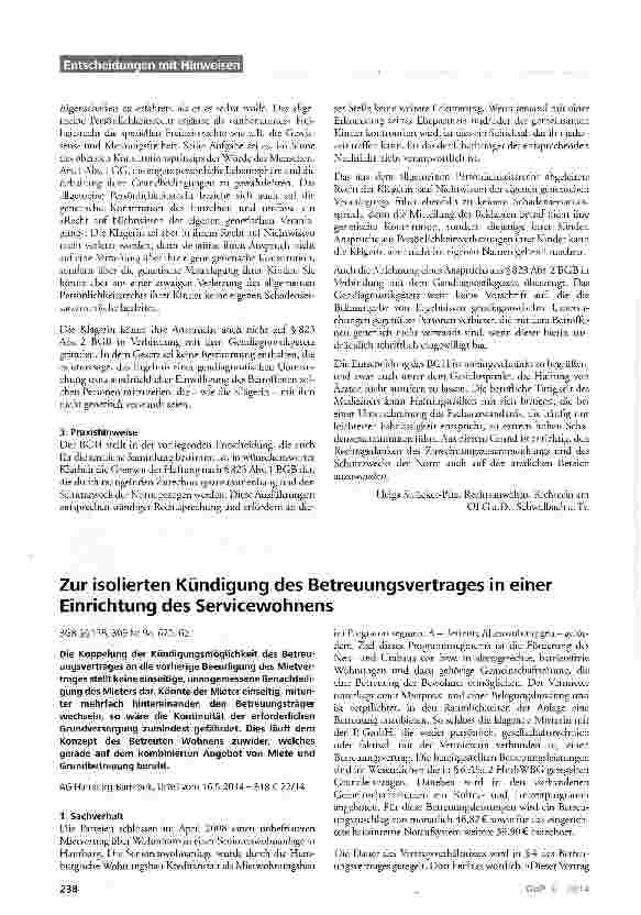 Vorschauseite 2: Keine Haftung des Arztes wegen Information über Erbkrankheit des geschiedenen Ehepartners