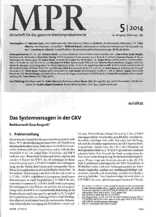 Vorschauseite 1: Das Systemversagen in der GKV