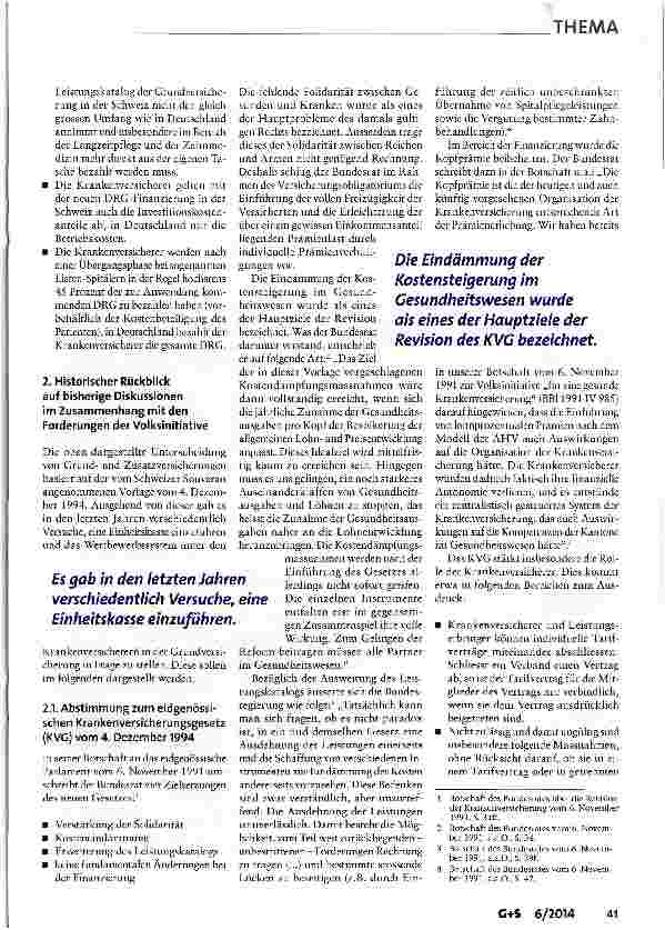 Vorschauseite 2: Einheitskasse: Und der Schweizer Souverän sagt wieder nein