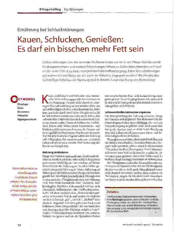 Vorschauseite 1: Kauen, Schlucken, Genießen: Es darf ein bisschen mehr Fett sein