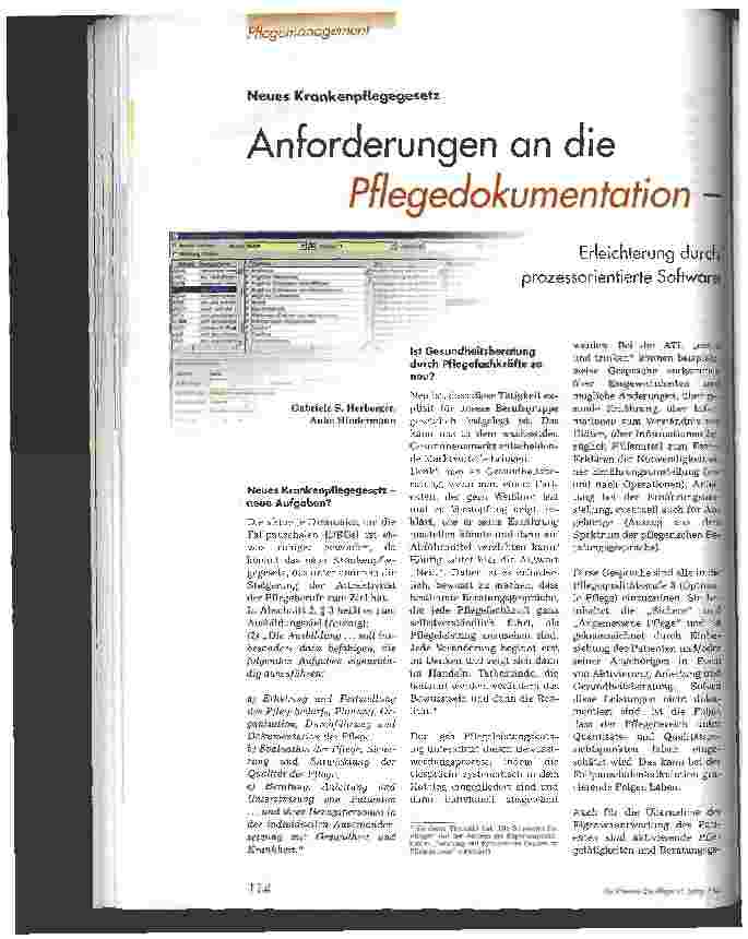 Vorschauseite 1: Anforderungen an die Pflegedokumentation - Erleichterung durch prozessorientierte Software