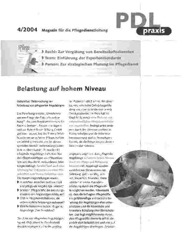 Vorschauseite 1: Belastung auf hohem Niveau Belastung auf hohem Niveau