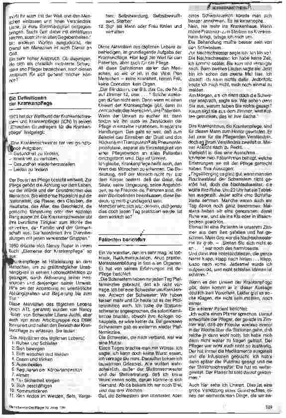Vorschauseite 2: Gedanken zum Wert und Unwert der Krankenpflege
