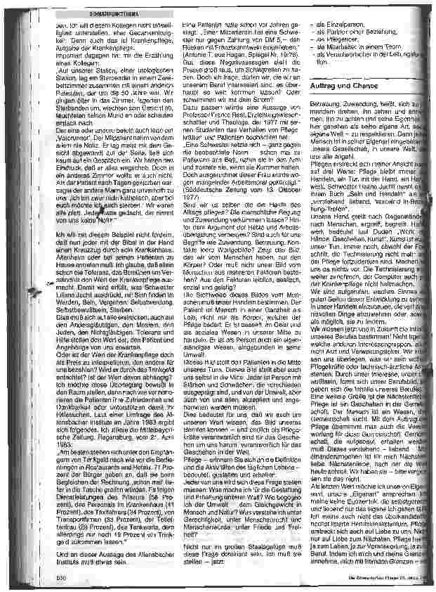 Vorschauseite 3: Gedanken zum Wert und Unwert der Krankenpflege