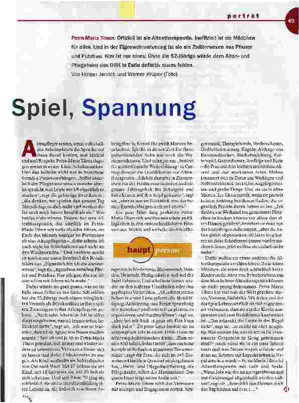 Vorschauseite 2: Spaß, Spiel, Spannung