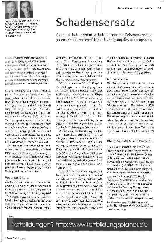 Vorschauseite 1: Schadensersatz