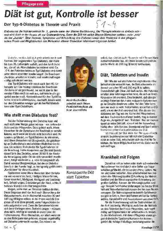 Vorschauseite 1: Diät ist gut, Kontrolle ist besser Der Typ-II-Diabetes in Theorie und Praxis