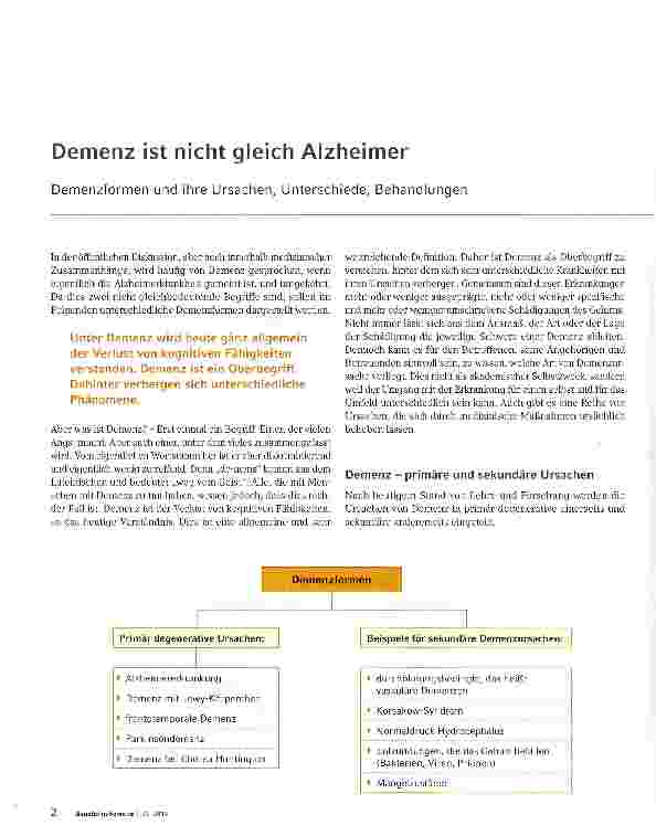 Vorschauseite 1: Demenz ist nicht gleich Alzheimer