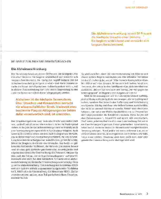 Vorschauseite 2: Demenz ist nicht gleich Alzheimer
