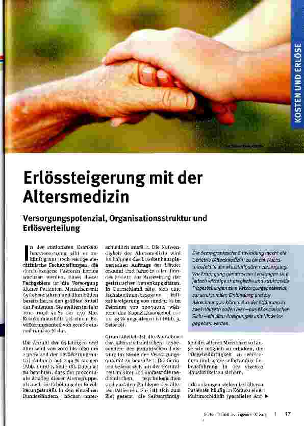 Vorschauseite 1: Erlössteigerung mit der Altersmedizin