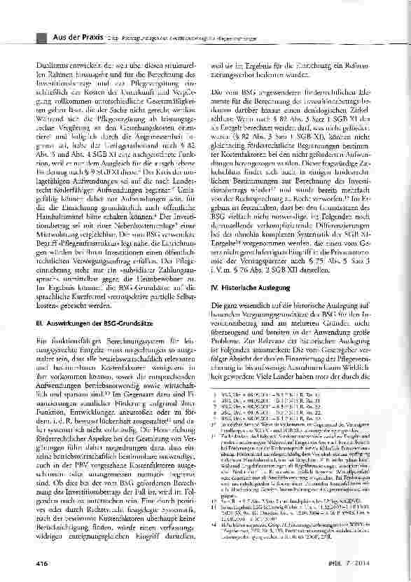 Vorschauseite 2: Rechtsgrundlagen des Investitionsbetrags für Pflegeeinrichtungen