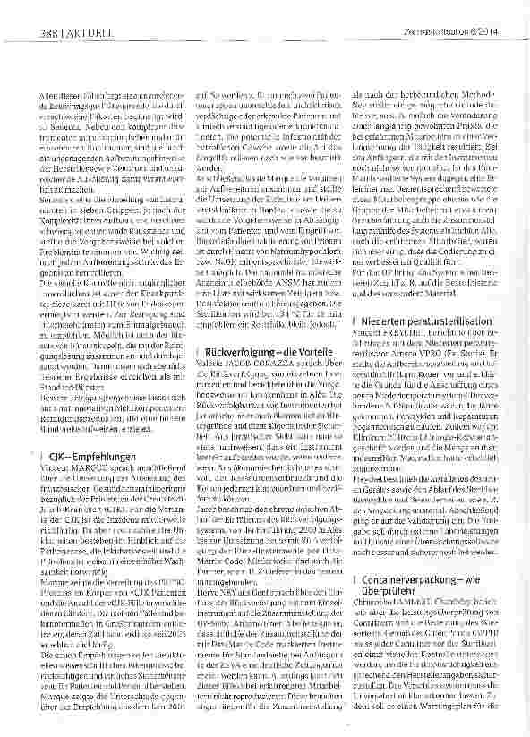 Vorschauseite 4: JIFS: Erfahrungsaustausch auf Französisch 2. Internationale französischsprachige Sterilisationstage in Marrakesch, Marokko, 12. -13. September 2014
