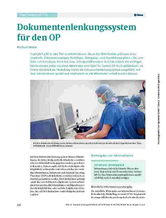 Vorschauseite 1: Dokumentenlenkungssystem für den OP