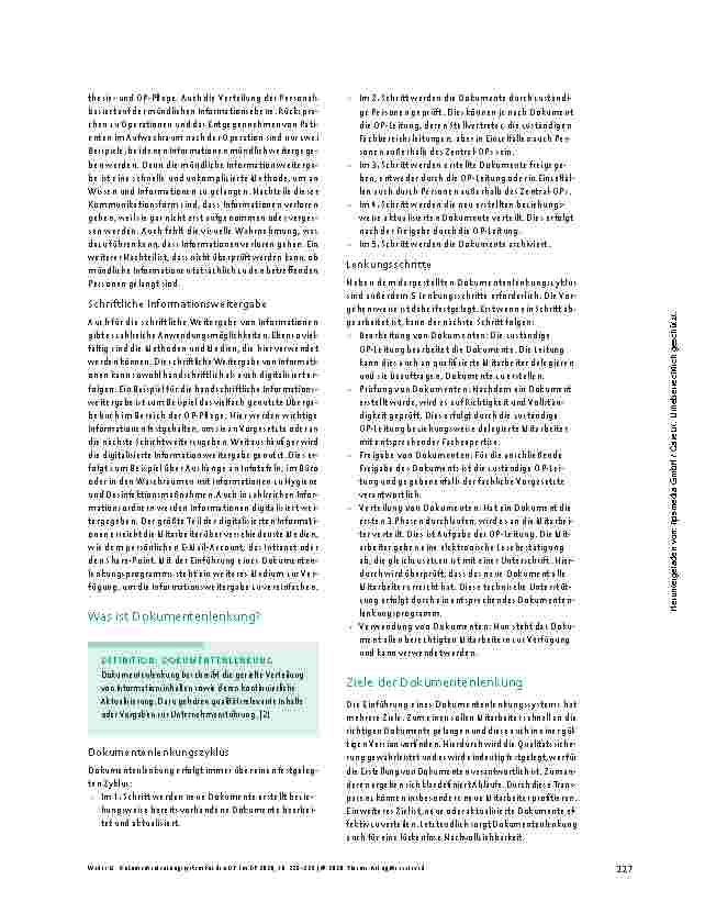 Vorschauseite 2: Dokumentenlenkungssystem für den OP