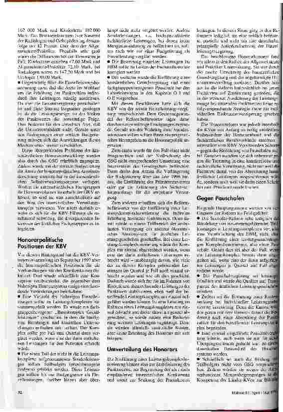 Vorschauseite 2: Verteilungskämpfe Kassenärztliche Honorarpolitik unter dem Gesundheitsstrukturgesetz