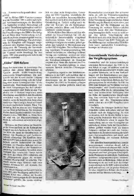 Vorschauseite 3: Verteilungskämpfe Kassenärztliche Honorarpolitik unter dem Gesundheitsstrukturgesetz