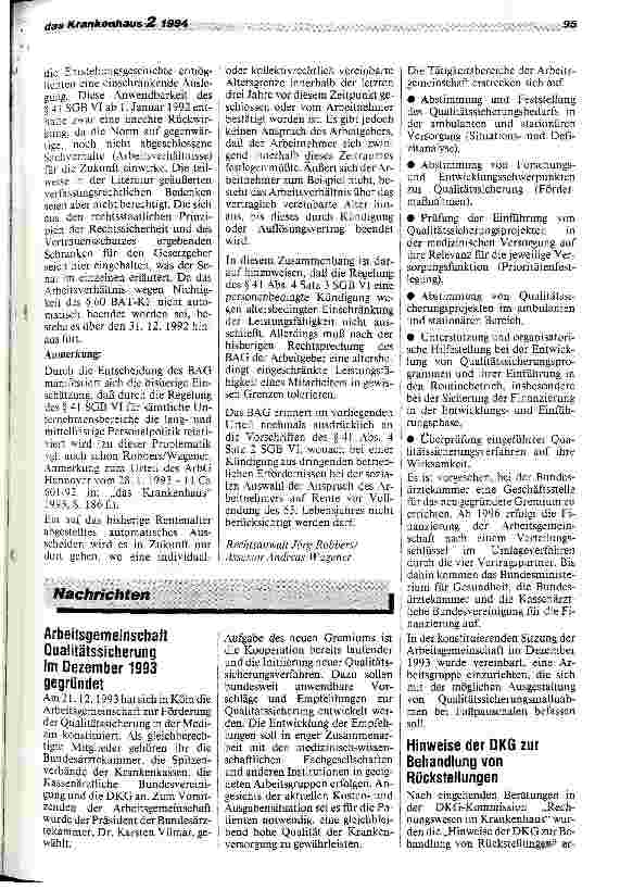 Vorschauseite 2: Beendigung des Arbeitsverhältnisses wegen Erreichen des Rentenalters BAG, 20.10.93 7 AZR 135/93
