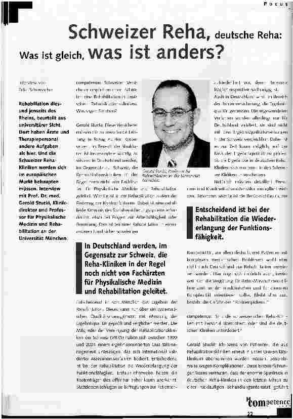Vorschauseite 1: Schweizer Reha deutsche Reha was ist gleich, was ist anders?