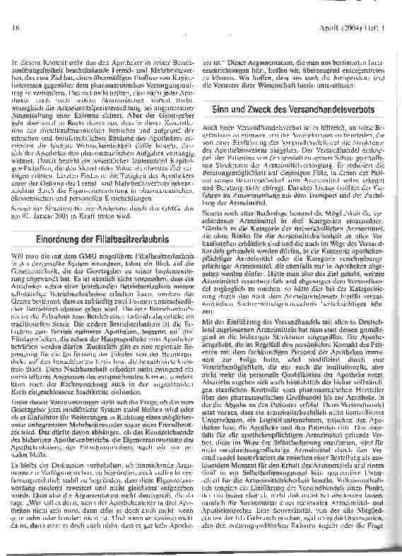 Vorschauseite 3: Auswirkungen von Filialbesitz und Versandhandel auf das Apothekenwesen