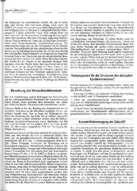 Vorschauseite 4: Auswirkungen von Filialbesitz und Versandhandel auf das Apothekenwesen