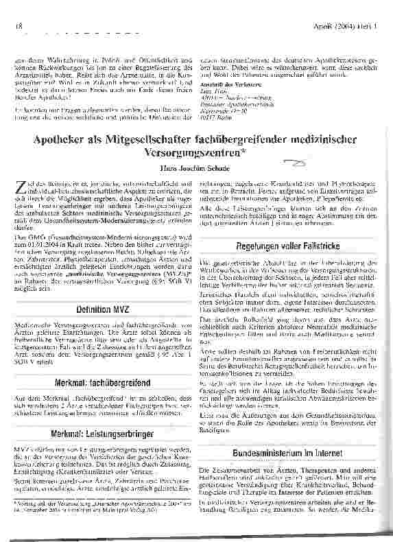 Vorschauseite 5: Auswirkungen von Filialbesitz und Versandhandel auf das Apothekenwesen