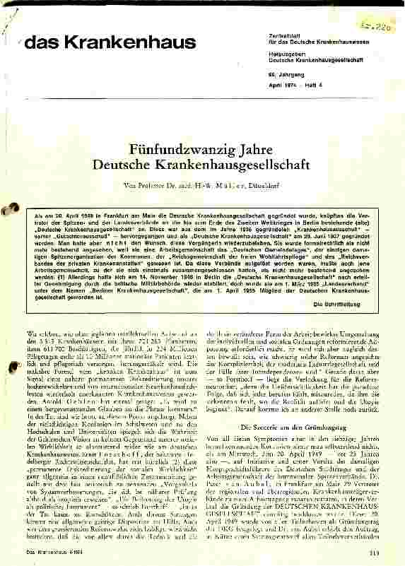 Vorschauseite 1: 25 Jahre Deutsche Krankenhausgesellschaft