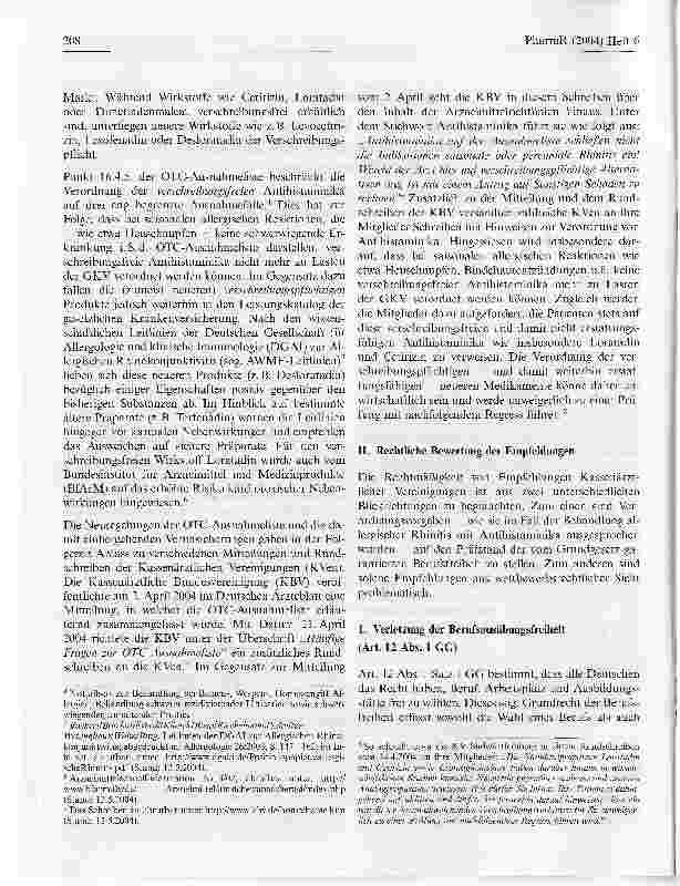 Vorschauseite 2: Empfehlungen Kassenärztlicher Vereinigungen im Spannungsfeld zwischen Wirtschaftlichkeitsgebot und Therapiefreiheit des Vertragsarztes