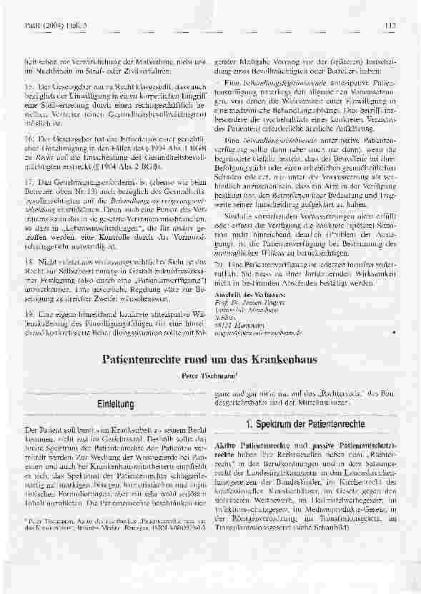 Vorschauseite 3: Patientenautonomie am Ende des Lebens