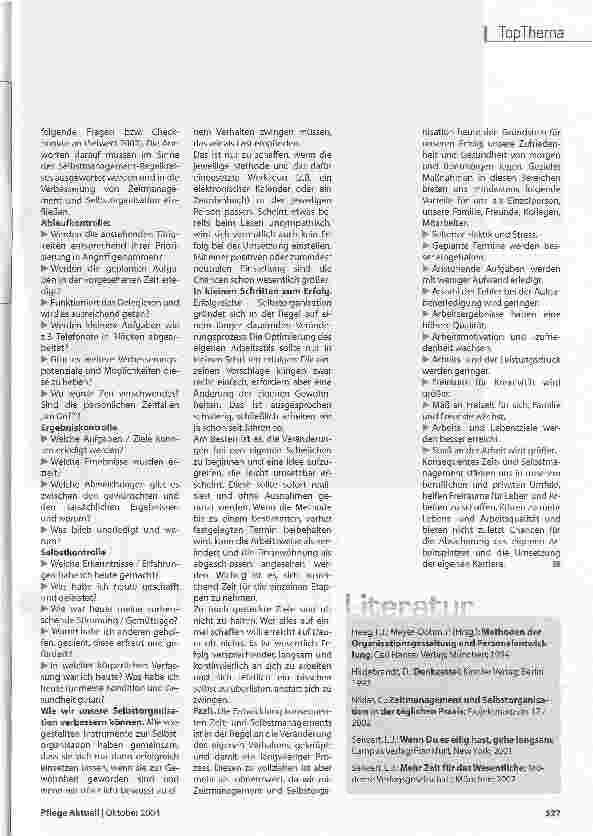 Vorschauseite 5: Zeitmanagement im Beruf PflegeEin großer Teil des beruflichen Erfolgs lässt sich mit einer optimierten Einteilung der Arbeitszeit erreichen